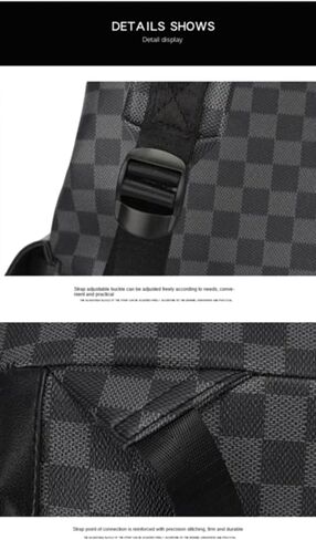Fashion PU Leather Backpack college schoolbag Laptop Bag Leisure business travel Multifunctional backpack (Style3,ONE SIZE) in Saudi Arabia