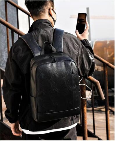 Fashion PU Leather Backpack college schoolbag Laptop Bag Leisure business travel Multifunctional backpack (Style3,ONE SIZE) in Saudi Arabia