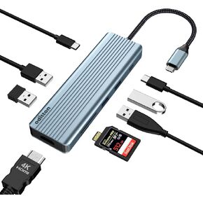 USB Hub 3.0, oditton Docking Station 9 in 1 USB C Hub Adapter for MacBook in Mac OS & Windows (4K HDMI, 2*USB 3.0 Type-A, USB-C Data Transfer Port, 2*USB 2.0 Type-A, SD/TF, USB C PD)