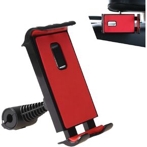 1 PC Car Headrest Phone Holder, ABS Tablet Stand with Multi-Level Adjustment Buckle, 360 Degree Rotatable Chair Back Phone Holder, Universal for Most Cars (Red)