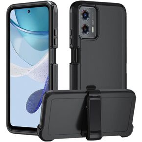 for Motorola Moto G Play (2024) 4G XT2413V Holster Case, Holster Case with 360 Belt Clip Kickstand Rugged Dual Layer Full Body Protection Armor Case for Motorola Moto G Play 4G (2024) XT2413V