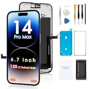 DIYRepair for iPhone 14 Pro Max Screen Replacement 6.7’, 3D Touch Digitizer Display Full Repair kit, 120Hz Promotion COF FHD, with Tools Set, Waterproof adhesive Tempered Glass, Instruction