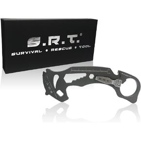 S.R.T. Survival Rescue Tool - 14 Function Premium Rescue Automobile Multitool for Everyday Carry Personal Protection Applications with Seat Belt Cutter and Window Breaker - TSA Compliant