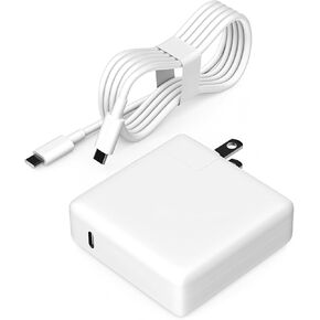87W USB C Power Adapter for MacBook Air After 2018, Compatible with 13/14/15 Inch After 2016, USB C to USB-C Power Cord Supply