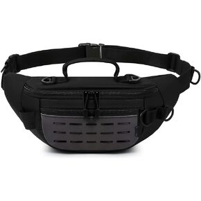 Tactical Waist Bag Military Assault Pack Backpack Large Capacity Camping Rucksack for Unisex Climbing Outdoor Travel (Black)