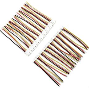 10 Pairs JST XH Connectors Kit XH 2.54mm 4 Pin Male and Female Connector Socket Plug with 10cm 22 AWG Soft Silicone Cable Wires