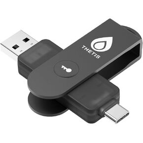 Thetis Pro FIDO2 Security Key Passkey Device with PinPlex, Dual USB C & USB A & NFC, PIV Certified, TOTP/HOTP Authenticator App, Two Factor Authentication MFA, Works w/Window/MacOS/Linux/Gmail/Github