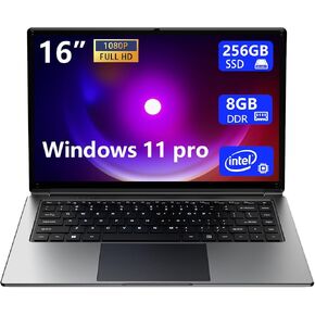 Morostron Laptop 16-inch 8GB DDR 256GB SSD Portable Laptop,Expandable to 1TB Pentium Quad-core CPU up to2.6 GHz 9000mAh Battery Mini HDMI Interface USB3.0 Interface Dual-Band WiFi Webcam Slim laptops
