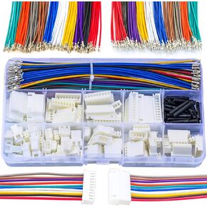 2.54mm Connector Assortment Kit, Compatible with JST XH 2.54mm 2P 3P 4P 5P 6P 7P 8P 9P 10P Male Female Connector with 22AWG Pre-Crimped Cables (KS-XH-MF)