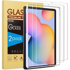 SPARIN 2 Pack Glass Screen Protector Compatible with Samsung Galaxy Tab S6 Lite 10.4 Inch 2020, S Pen Compatible, Scratch Resistant