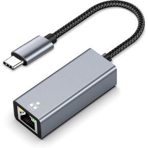 USB C to Ethernet Adapter 1Gbps Gigabit RJ45 Converter - Plug & Play Thunderbolt 3 Compatible Network Adapter for MacBook Pro/iPad Pro/Chromebook/Surface Pro/Dell XPS/Laptop (Space Gray)