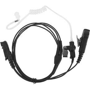 Pdflie Dual PTT xpr 3300e 3500e Earpiece with Mic dp2400 Walkie Talkie Safefy Headset Ear Piece for Motorla xpr3300e xpr3500e xpr3300 xpr3500 XIRP DP DEP MTP Tetra Series Radio (Black)