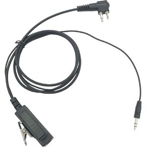 Push-to-Talk M1 Cable with 3.5mm Female Adapter, PTT Mic for Motorola 2pin Radio Connecting to 3.5mm Headset