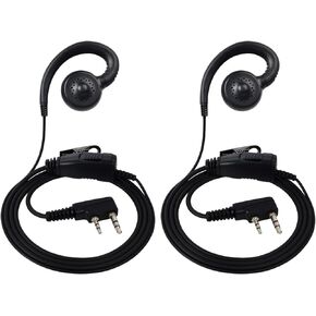 C Shape Radio Earpiece, Built-in Mic PTT Earhook Headset for BaoFeng UV5R 888S Quansheng UVK5 UVK6 Kenwood Retevis RT21 RT22 (Pack of 2) in Kuwait