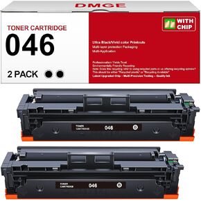 046 Black Toner Cartridge - Replacement for Canon 046 Toner Cartridge Set CRG-046 046H CRG-046H for Color ImageCLASS MF733Cdw MF731Cdw MF735Cdw MF654Cx Series Printer (2-Pack)
