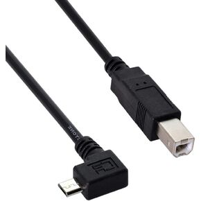 chenyang CY Micro USB to Printer Cable,Micro USB OTG 90 Degree Left Angled to USB Type B Printer Scanner Hard Disk Cable 60cm