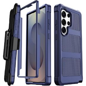 for Samsung Galaxy S25 Ultra Case, Full-Body Heavy Duty Military Grade Drop Protection Shockproof Phone Case for Galaxy S25 Ultra 5G with Kickstand & Belt Clip Holster (Gray)