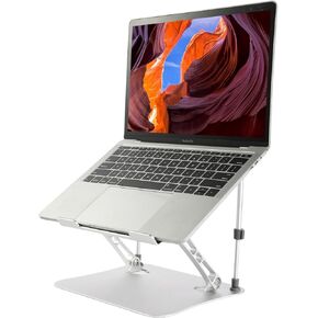 Suitable for a variety of sizes of laptop stands, aluminum alloy desktop height brackets, standing office folding brackets, multi-angle adjustment non-slip for typing, heat dissipation bracket