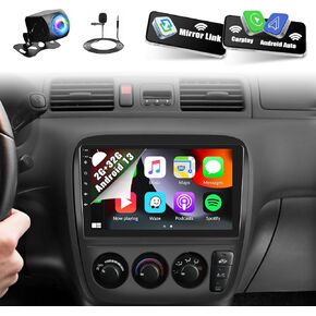 SIXWIN Android Car Stereo for Honda CRV 1997 1998 1999 2000 2001 Manual AC 9 Inch Touch Screen for Honda CRV Car Radio with CarPlay Android Auto Bluetooth GPS Navigation WiFi FM SWC Backup Camera MIC