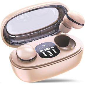 Small Ear Side Sleeper Earbuds, Mini Earbuds for Sleeping, Ear Buds to Sleep, Side Sleep Headphones with Fast Charging Case (Light Coffee)