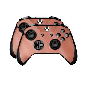 Glossy Glitter Skin Compatible with Microsoft Xbox One Controller (2 Pack) - Solid Salmon - Premium 3M Vinyl Protective Wrap Decal Cover - Easy to Apply | Crafted in The USA by MightySkins