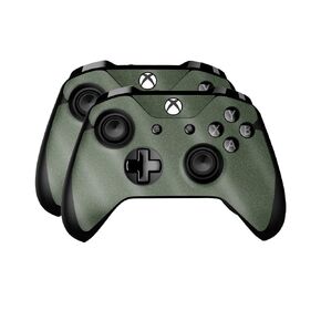 Glossy Glitter Skin Compatible with Microsoft Xbox One Controller (2 Pack) - Solid Olive - Premium 3M Vinyl Protective Wrap Decal Cover - Easy to Apply | Crafted in The USA by MightySkins