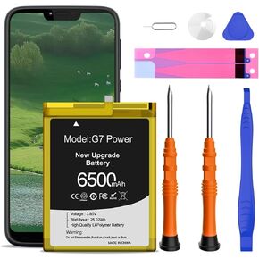 WAVYPO 6500mAh Battery for JK50, Moto G7 Power High Capacity New 0 Cycle Replacement Battery Compatible with G Power (2021/2022), XT2165-1/3/5, 2022 XT2213-1, XT2213-3 and Tool Kit
