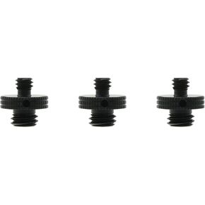 3PCS Black Alloy Aluminium Reinforced Screw Hole Tripod Adaptor Screw 1/4-20 Male to 3/8-16 Male for DSLR Camera Tripods Ball Head Camera Stand Flash Stand