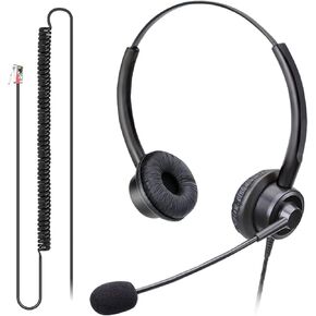 RJ9 Phone Headset with Microphone Noise Cancelling Wired Telephone Headset Compatible with Avaya 9608G 9611G J179 J169 1608 9620 9621G 9650 1616 IP Phones