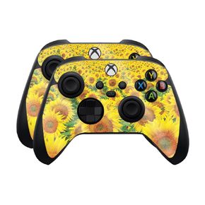 Glossy Glitter Skin Compatible with Microsoft Xbox Series X|S Controller (2 Pack) - Sunflower Field - Premium 3M Vinyl Protective Wrap Decal Cover - Easy to Apply | Crafted in The USA by MightySkins