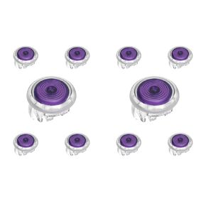 （10PCS PURPLE) 24MM clear Mechanical arcade punk buttons with cherry MX speed silver switches replacement for different arcade fighting stick controller box