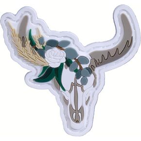 Flowering Cow Skull - Parody PVC Morale Patch | Hook & Loop Backing