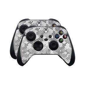 Glossy Glitter Skin Compatible with Microsoft Xbox Series X|S Controller (2 Pack) - Red Hexa Camo - Premium 3M Vinyl Protective Wrap Decal Cover - Easy to Apply | Crafted in The USA by MightySkins