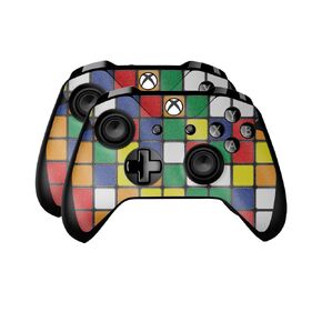 Glossy Glitter Skin Compatible with Microsoft Xbox One Controller (2 Pack) - Puzzle Cube - Premium 3M Vinyl Protective Wrap Decal Cover - Easy to Apply | Crafted in The USA by MightySkins