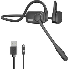 eppfun Open Ear Headphones with Mic, Bluetooth Headset with Microphone, Noise Cancelling Multipoint Connect Bluetooth 5.4 Headset, Meeting Wireless Headset for Work, Driving, Running, Workouts.