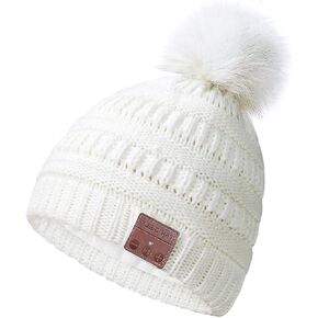 Bluetooth Beanie Hat for Women Wireless Headphones Beanie Bluetooth Women Girls Tech Music Bluetooth Hat of Bluetooth Distance to 30-45,Winter Beanie with Headphones