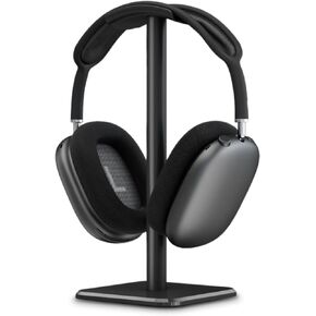 Bewinner Headphone Stand, Rounded Corner Headset Holder, Anti Slip Base, TPU Tray, Aluminum Supporting Bar Headset Holder for Home Gaming Office (Black)