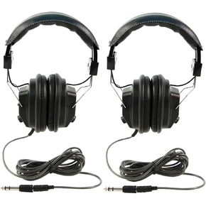3068AV-CT Pack of 2 Switchable Stereo/Mono Headphones, Black; Padded Headband, Adjustable; Mono/Stereo Switch for Language and Computer Applications; 2-Layered Cut-and-chew Resistant Cord