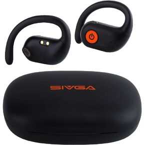 SIVGA SO1 Open Ear Headphones, Bluetooth 5.3 True Wireless Earbuds for Sport, Running, Cycling & Workouts with Digital Display Charging Case (Black)