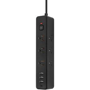 Power Strip Surge Protector - 9 Widely Outlets with 3 USB Ports 1 USB C, 3-Side Outlet Extender Strip, 5 Ft Extension Cord Flat Plug, Desk Charging Station for Home Office, ETL Listed