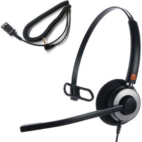 IPD Phone Headset 2.5mm with Microphone Noise Cancelling for Office and Call Center Corded IPH-160 monaural- Compatible with Ciso SPA,Polycom 320,321,330 and Other Cordless Phones