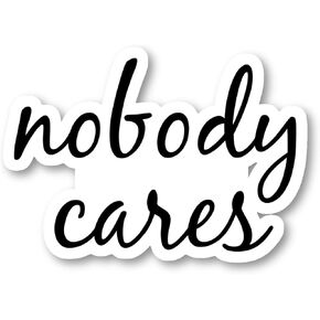 Nobody Cares Sticker Funny Quotes Stickers - 3 Pack - Set of 2.5, 3 and 4 Inch Vinyl Laptop Stickers - for Laptop, Phone, Water Bottle, Car & More Decal (3 Pack) S214663-3Pack