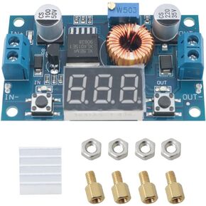 DC 5A Adjustable Buck Module 4 38V to 1.25-36V Step Down Regulator High Power Module with Display Buck Converter for Electronic Projects