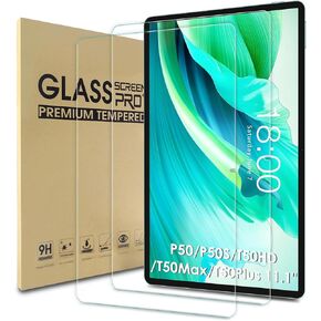 WD&CD 2 Pack Screen Protector Compatible with Teclast P50 /P50S/T50HD/T50Max/T50Plus 11", Case Friendly Tempered Glass for Teclast P50 11inch【Anti Scratch 】【Anti Bubble】【High Definition】