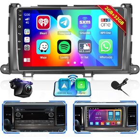for Toyota Sienna 2011 2012 2013 2014【Wireless Carplay 】 Fuluku Android 13 Carplay Radio with Android Auto, 9 Inch Touchscreen Stereo WiFi/Bluetooth/GPS/SWC/Mic/Backup Camera