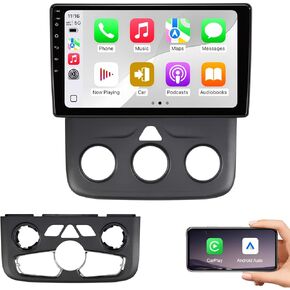 10 Inch Car Stereo Radio for Dodge Ram1500 2500 3500 Manual/Auto AC (Air Conditioner) Version 2013-2018 with Wireless Carplay Android Auto