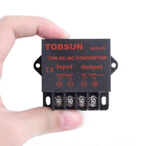DC 12V 24V to DC 5V 15A Converter Voltage Reducer 5V 75W Step Down Regulator Module Transformer for Golf Cart Club Car