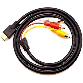 HDMI to RCA Converter Adapter Cable,HDMI to av Converter Adapter Cable,Black,5ft/1.5M for TV Sets,high-Definition DVD Players, HDTV receivers, projectors, A/V receivers etc