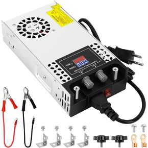 Adjustable 0-60V Power Supply 10A 600W, 110V AC to DC 0-60V Buck Converter 0-10A 600W Power Supply with LCD Display Adjustable Voltage Current 110V/220V AC to 60V DC Converter