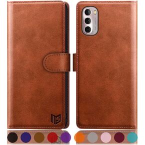 SUANPOT for Moto G Stylus 2022 5G Wallet case 【RFID Blocking】 Credit Card Holder, Flip Folio Book PU Leather Phone case Shockproof Cover Women Men for Moto G Stylus 2022 5G case (Light Brown)